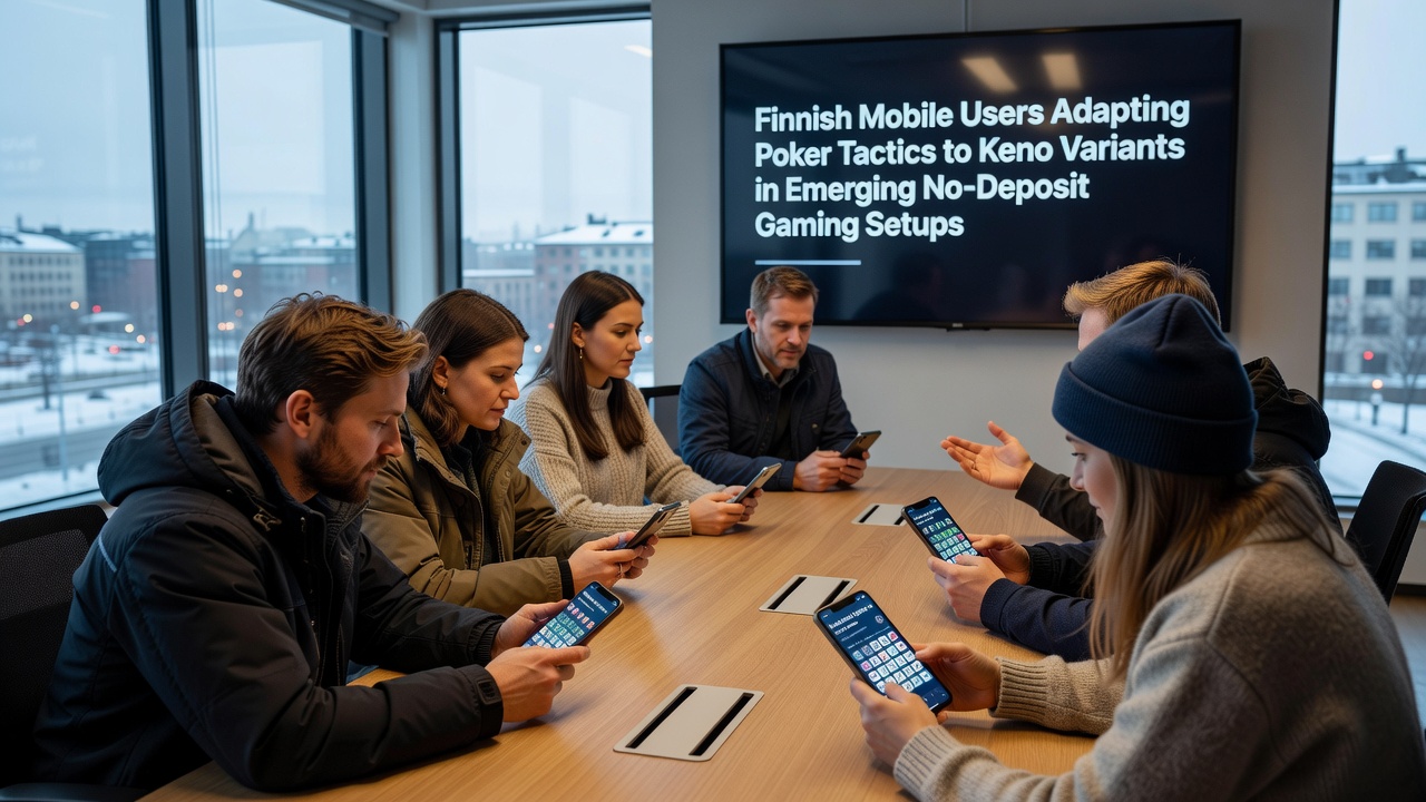 Mobile interface displaying keno variants with poker-inspired strategy overlays used by Finnish players